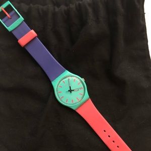 Swatch women’s colorful watch